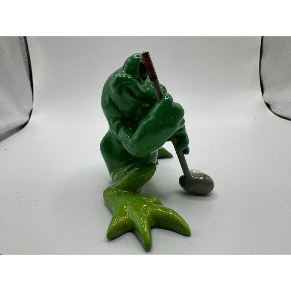 KITTY'S CRITTERS On The Green FROG CERAMIC WITH BOX 2007‎ Golfers Gift